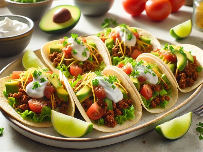 Recipe: Ground Chuck Tacos with Fresh Tomatoes and Lettuce