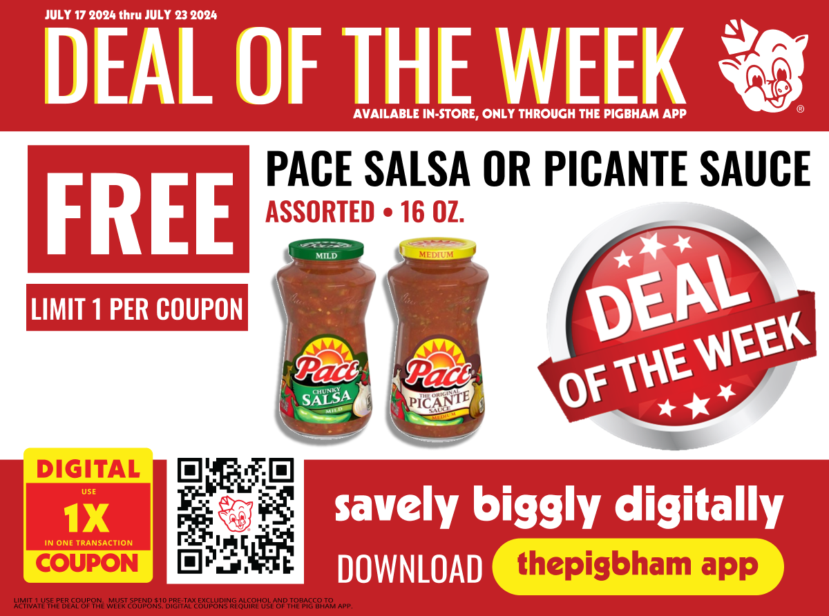 Get Your Free Pace Salsa or Picante Sauce at Piggly Wiggly (Deal of the Week)!