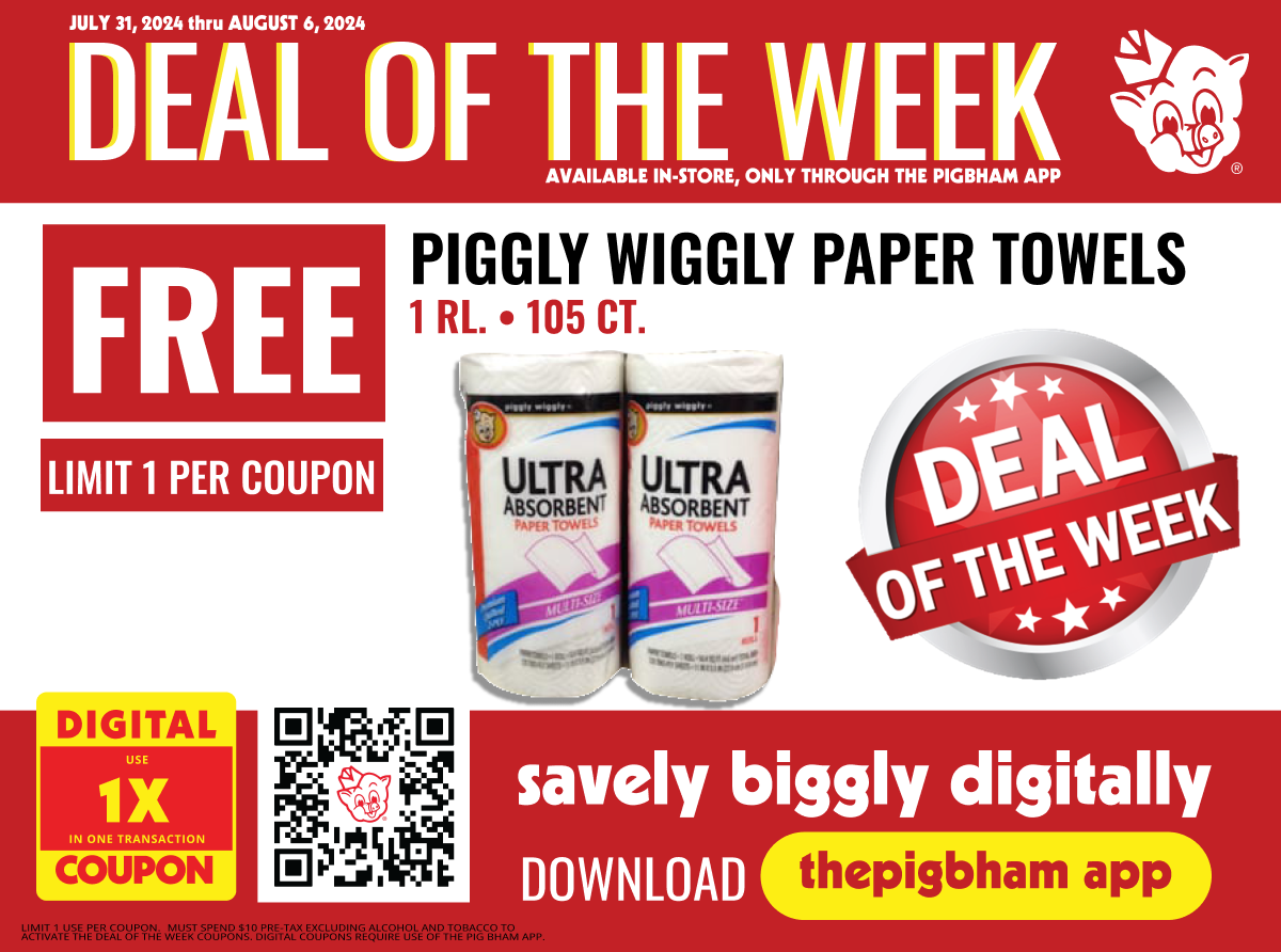 Birmingham Deal of the Week: FREE Piggly Wiggly Paper Towels!