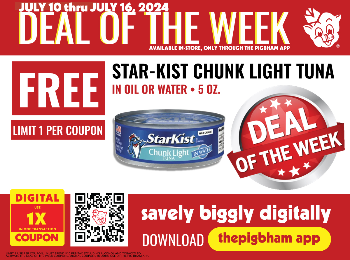 Piggly Wiggly Birmingham’s Deal of the Week: Free Star-Kist Chunk Light Tuna!