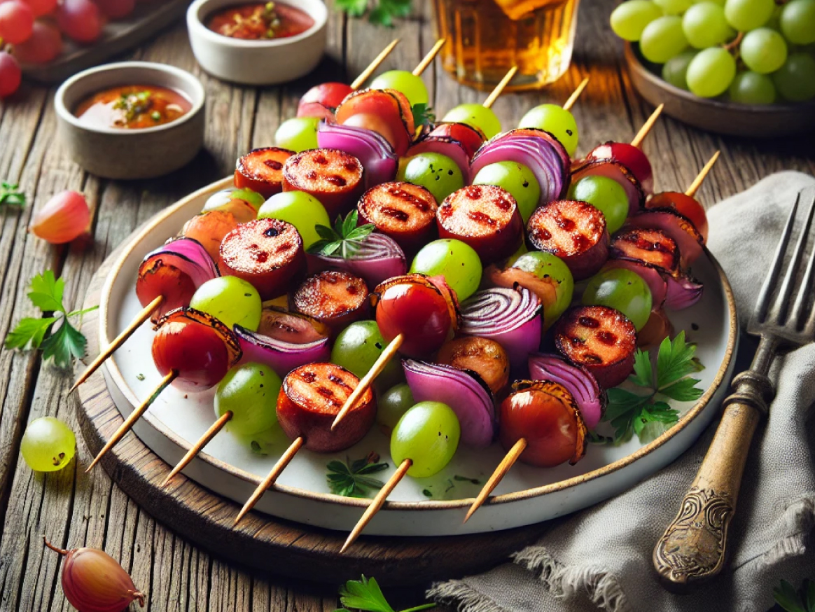 Conecuh Sausage Recipe | Smoked Sausage and Grape Skewers
