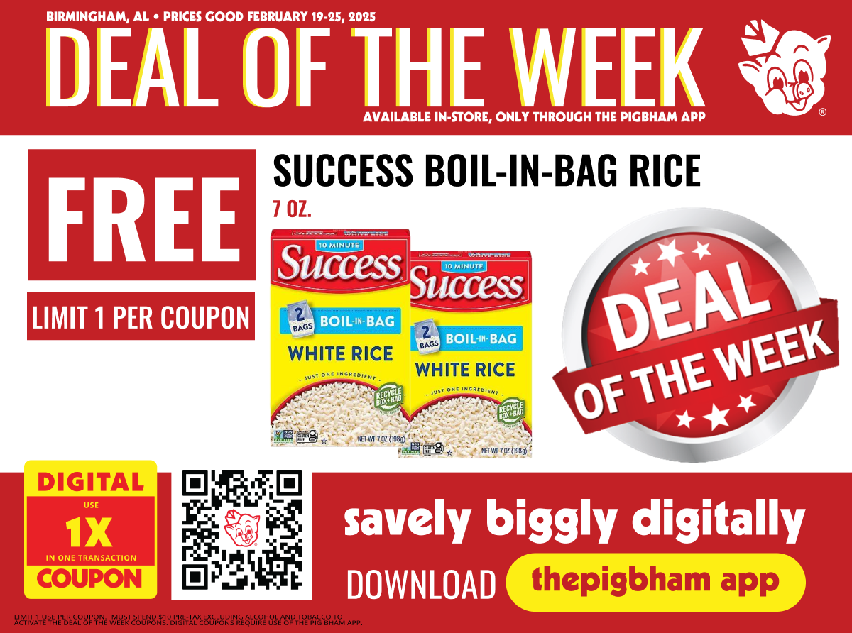 Piggly Wiggly Birmingham’s Deal of the Week: Free Success Boil-in-Bag Rice