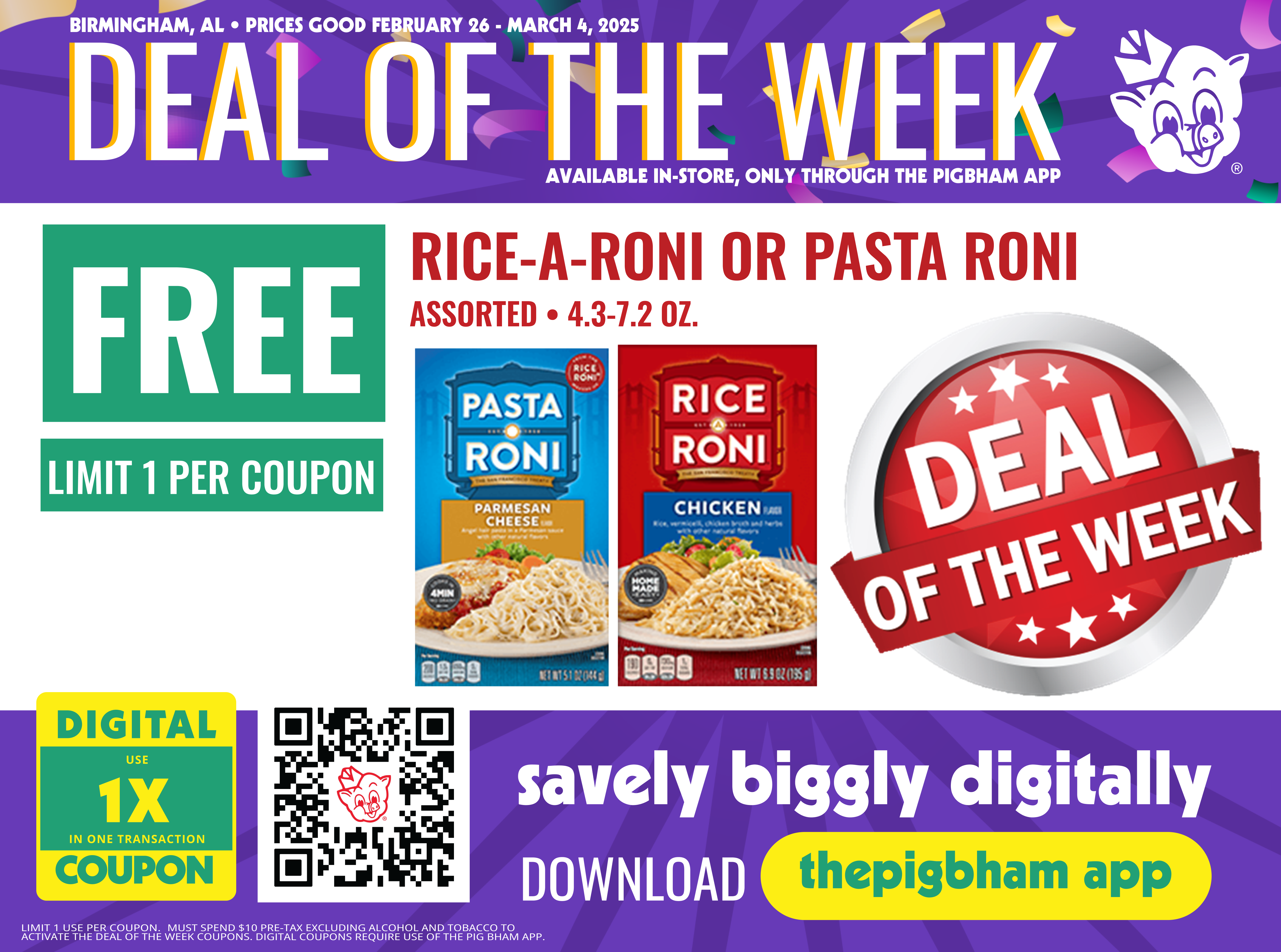 Piggly Wiggly Birmingham’s Deal of the Week: Get FREE Rice-A-Roni or Pasta Roni!