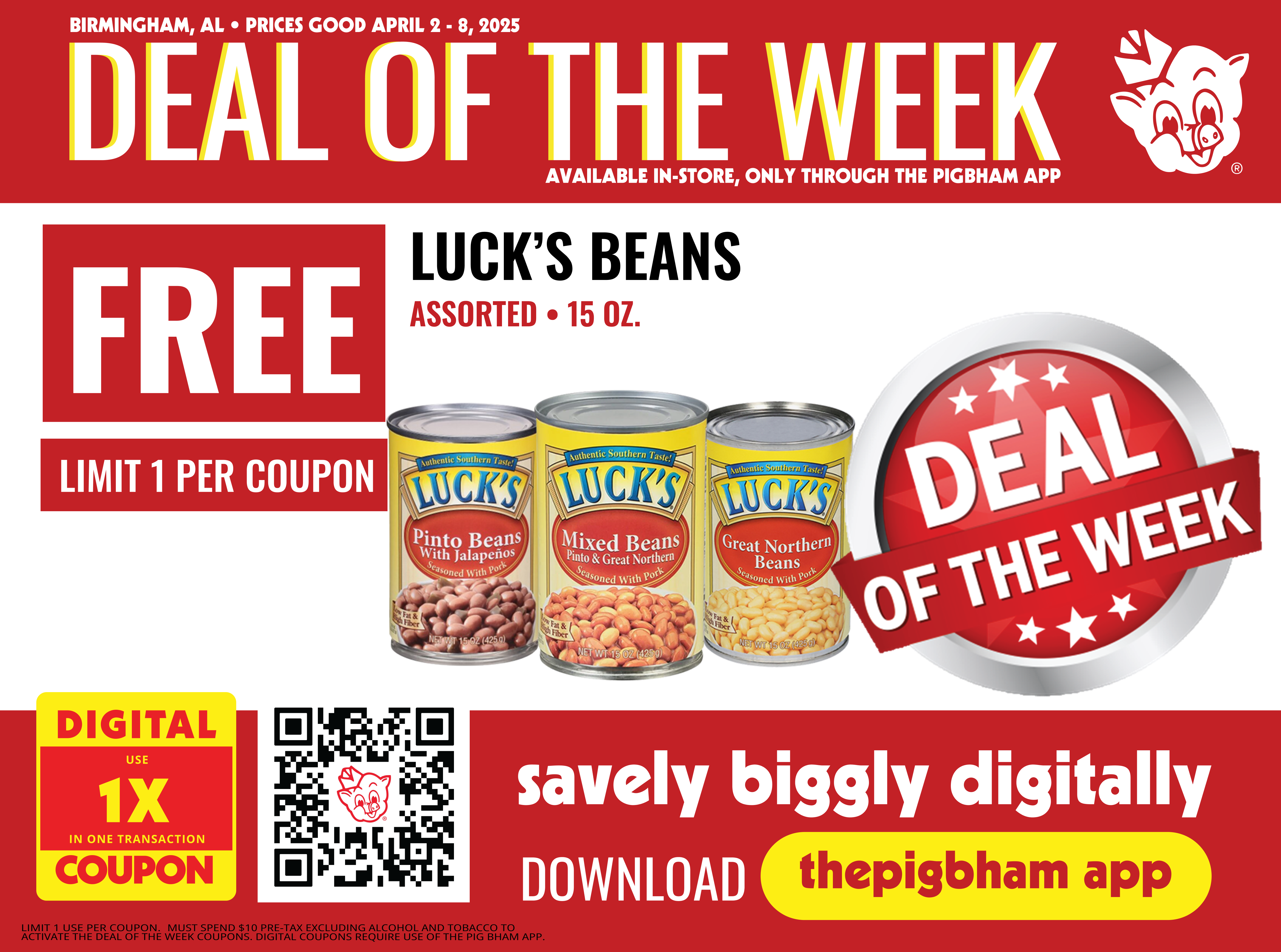Piggly Wiggly Birmingham Deal of the Week: Free Luck’s Beans (April 2–8, 2025)