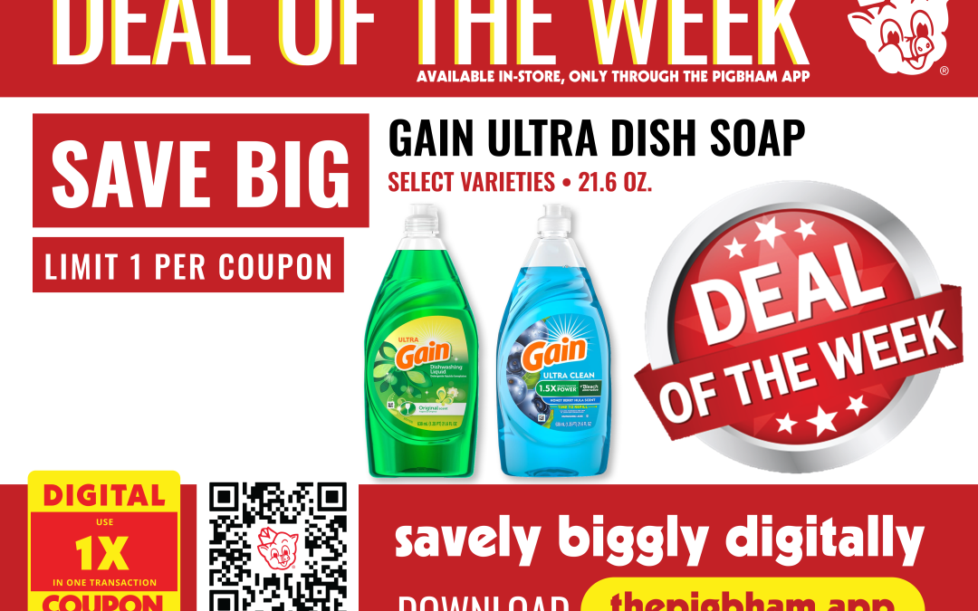 Score a Squeaky Clean Steal: SAVE BIG on Gain Ultra Dish Soap at #thepigbham!