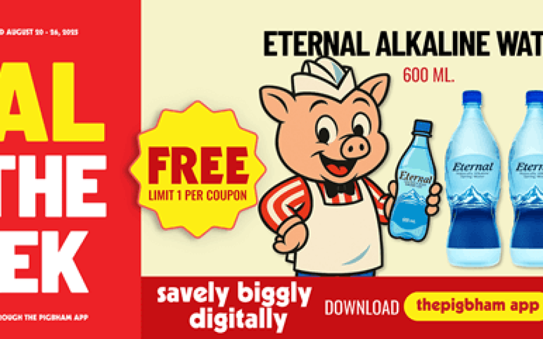 This Week’s Digital Deal: Get a FREE 600 mL Eternal Alkaline Water at #thepigbham