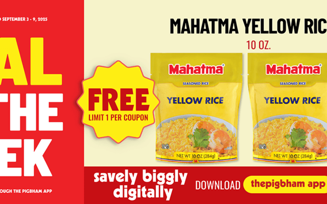 Mahatma Yellow Rice is FREE This Week Only at Piggly Wiggly Birmingham!