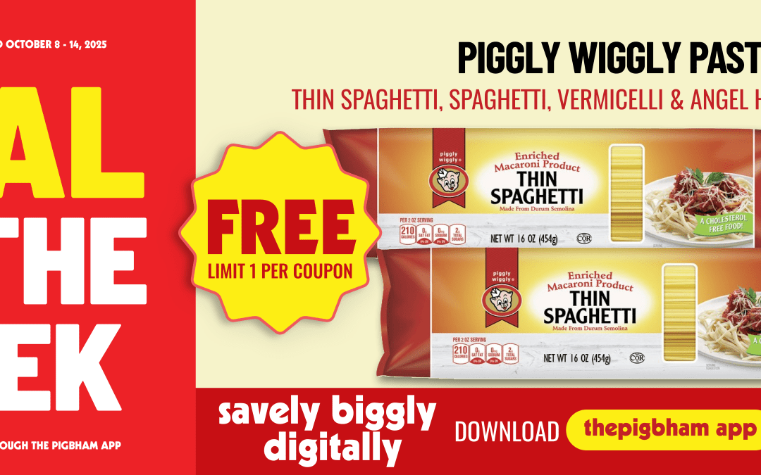 Free Piggly Wiggly Pasta with the Pig Bham App: This Week Only!