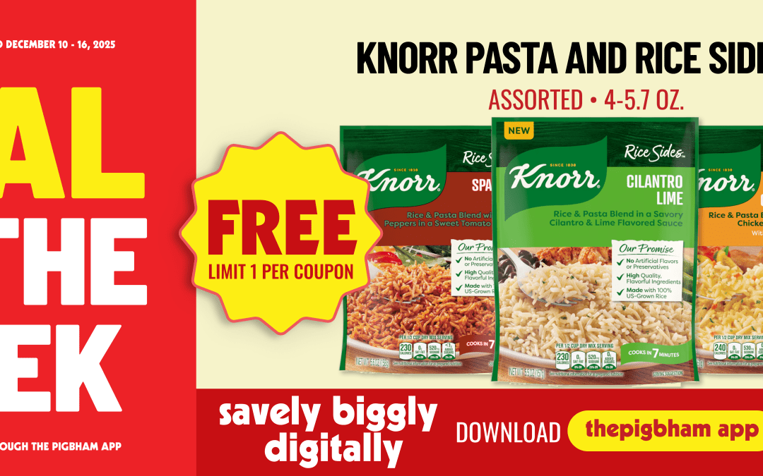 Deal of the Week: Free Knorr Rice or Pasta Sides at Piggly Wiggly Birmingham!