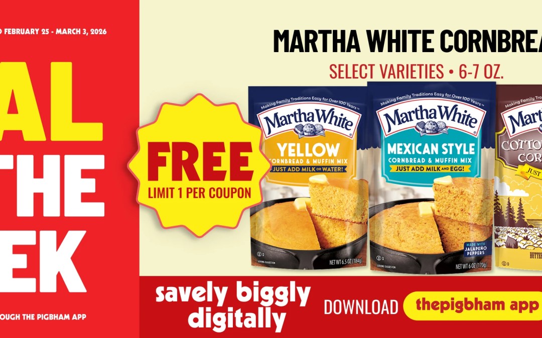 Martha White Cornbread Mix Deal of the Week at Piggly Wiggly Birmingham