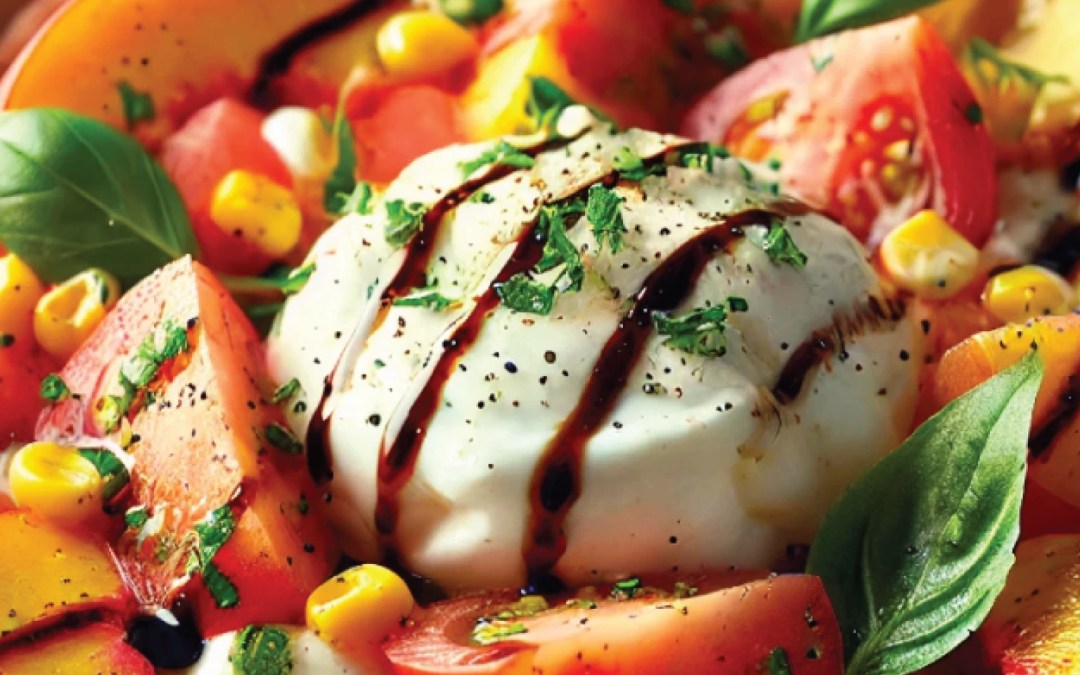 Sophie’s Summer Salad: Fresh Tomato, Peach & Burrata Salad Recipe