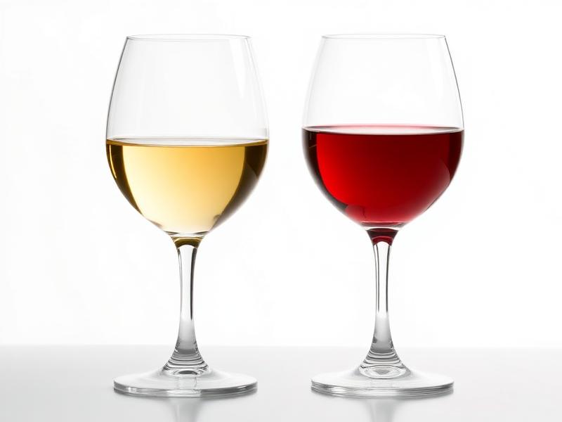 Two wine glasses showing different wine styles