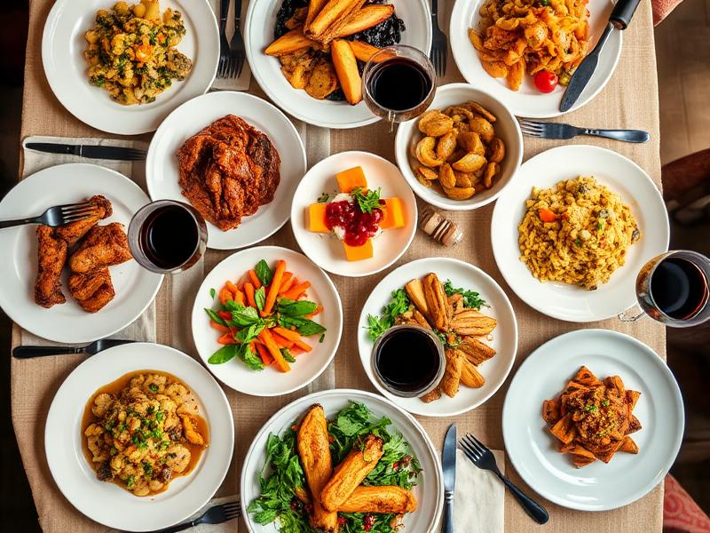 Dinner spread with wine for food-first pairing guidance