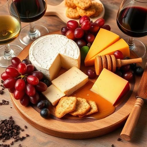 Cheese board and wine as a hosting guide visual