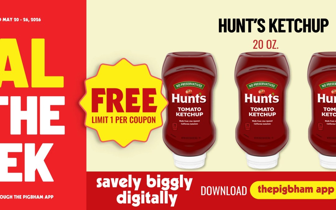 FREE Hunt’s Ketchup Deal of the Week at Piggly Wiggly Birmingham