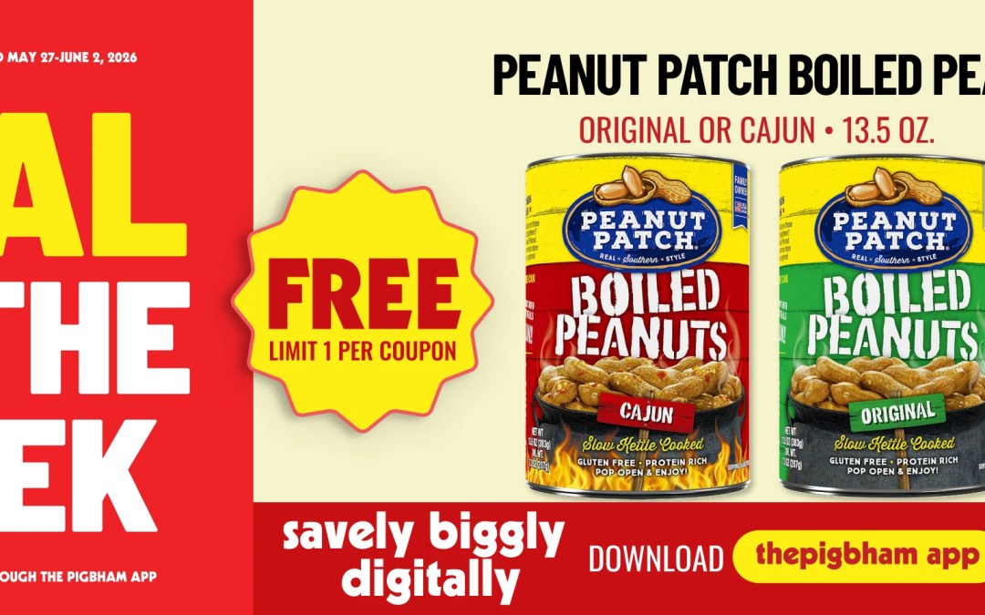 FREE Peanut Patch Boiled Peanuts This Week at Birmingham Piggly Wiggly Stores