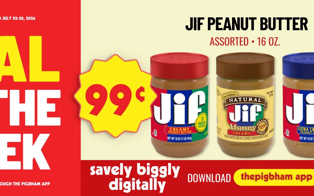 Jif Peanut Butter Is Just 99¢ at Piggly Wiggly Birmingham This Week