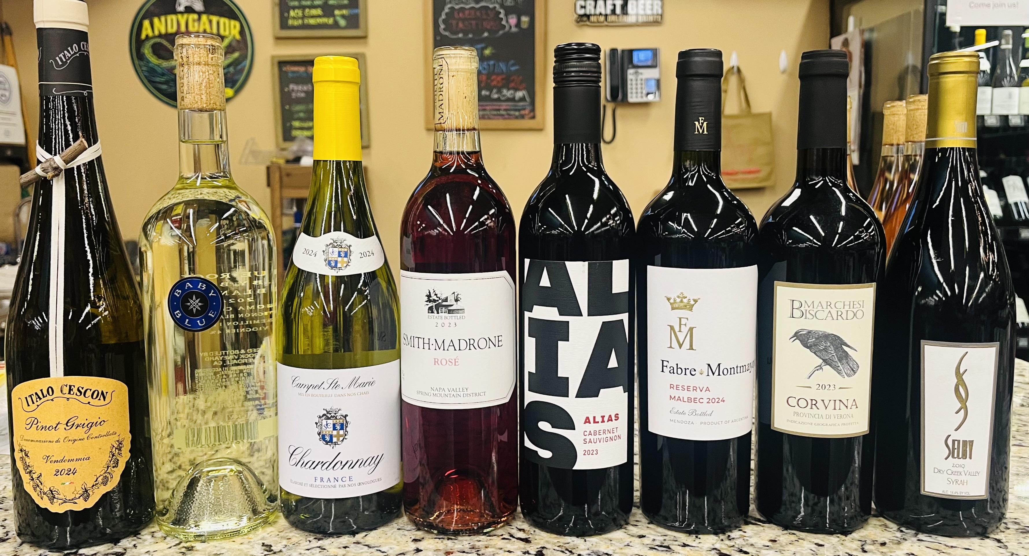 Wine selection for the October 2 Dunnavant Valley wine tasting