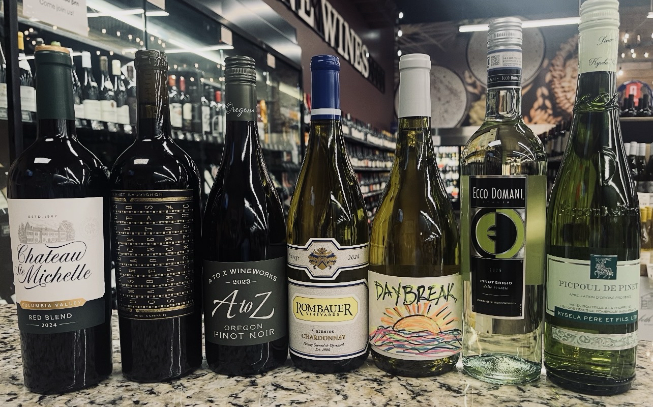 Wine bottles featured at the September 11 Dunnavant Valley wine tasting