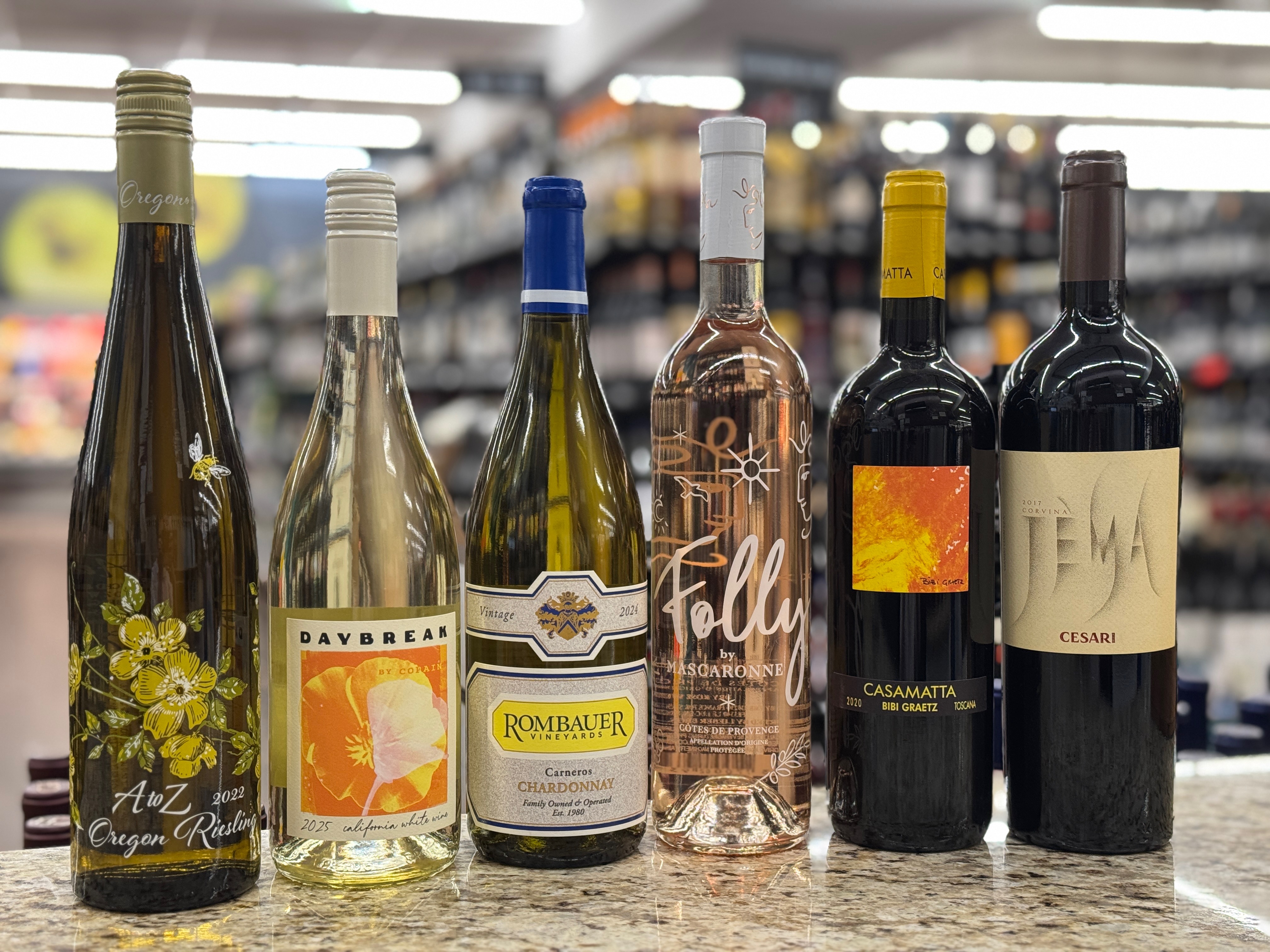 Wine selection for the September 25 Clairmont wine tasting